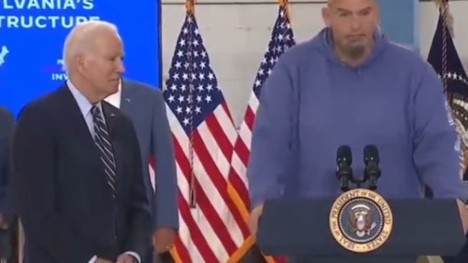 Did Fetterman just call Biden a Collapsed Bridge full video video