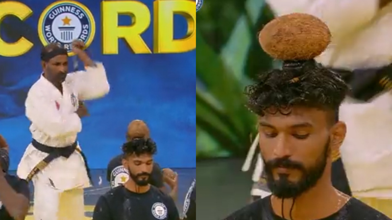 Watch: Indian Man Smashes Coconuts On Heads To Set World Record